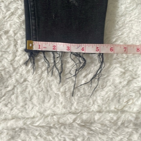Boyish Black Distressed Jeans with Frayed Hem - Picture 2 of 15